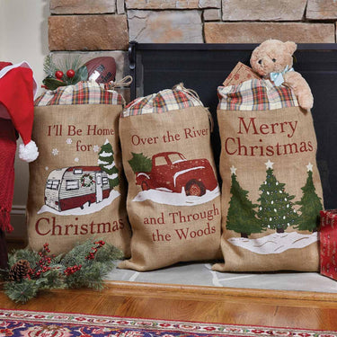 Merry Christmas Printed Santa Sack - 20x30 Park Designs - The Fox Decor